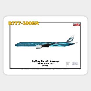 Boeing B777-300ER - Cathay Pacific Airways "Asia's World City" (Art Print) Sticker